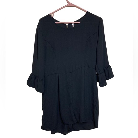 Pants - Black Quarter Sleeve Romper Size Large